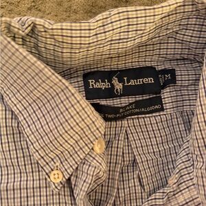 Ralph Lauren Men's Blue and White Plaid Shirt